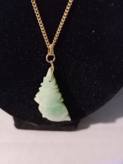 Jade Pendant W/14 Kt Gold Eyelit