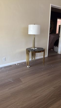 Two end tables and lamps