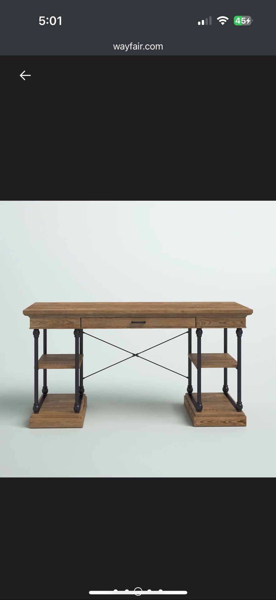 Kyler Solid Wood Top Writing Desk