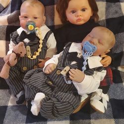 Lot of 3 Realistic Reborn Dolls 2 Boys + 1 Girl, Anatomically Correct ⚠️