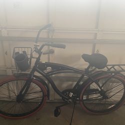 Black And Red Cruiser Bike 26”