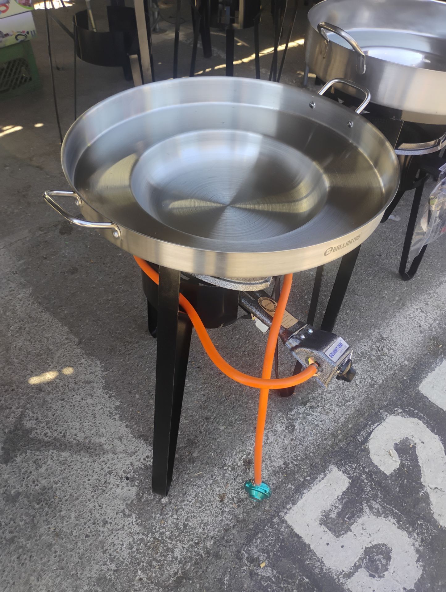 Comal de acero base alta y quamador 3pc set completo