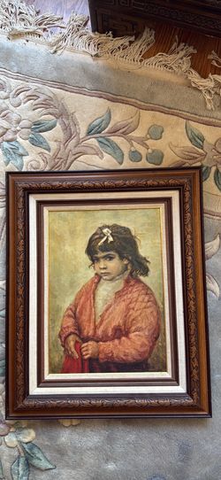 Leonardo Pizzanelli Framed Portrait Painting of a Young Girl