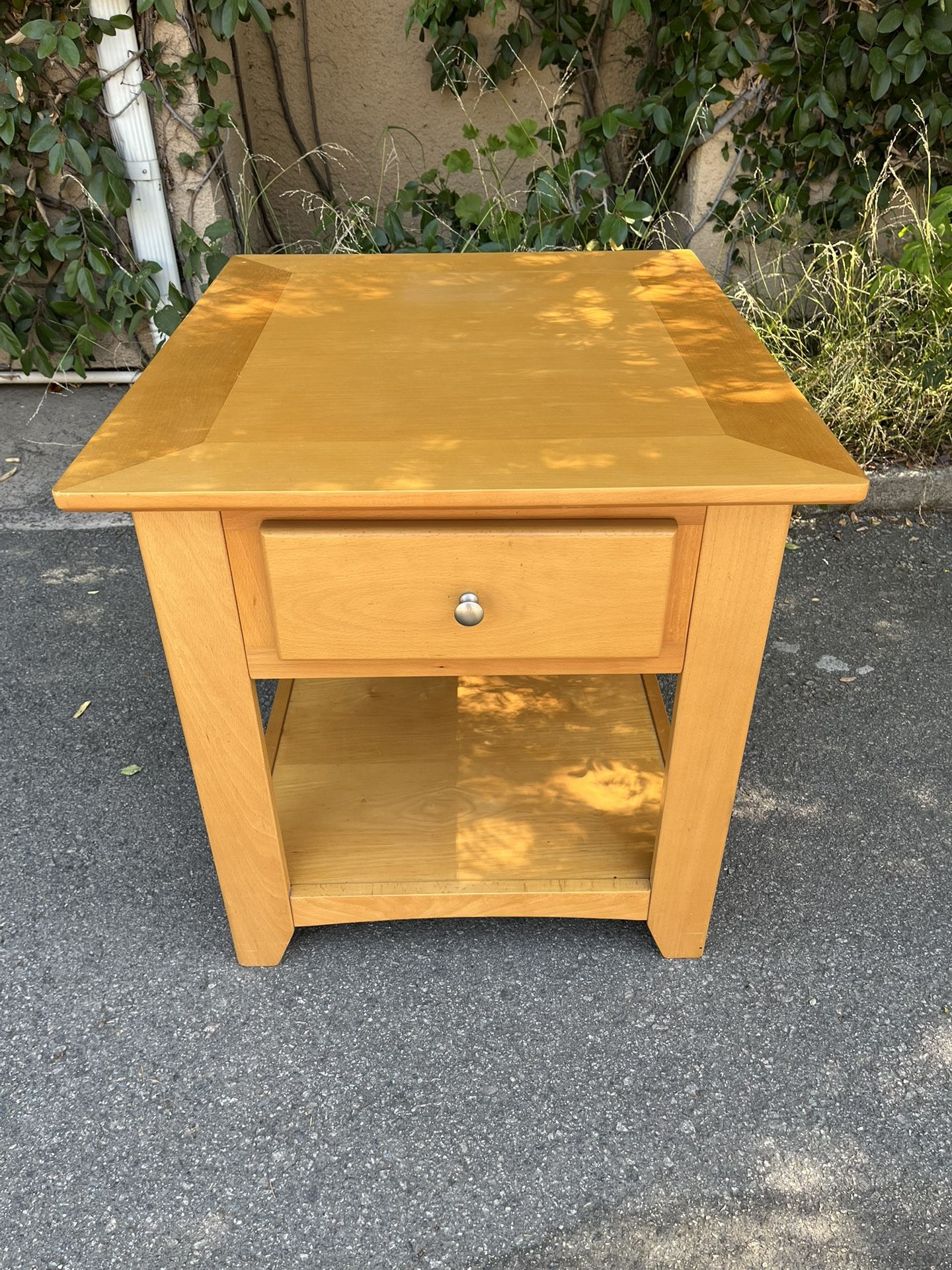 Modern Maple Wood Coffee Table & End Table