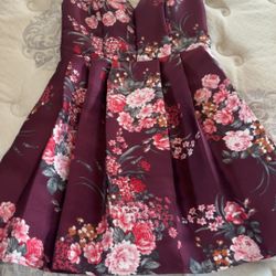 Red/Maroon Floral Dress