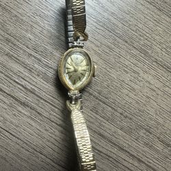 14k Gold 17 Jewel Diamond Germaine Voltaire Lady’s Watch 