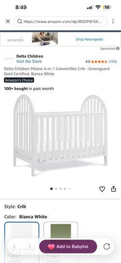 Cuna 4 in 1. Nueva en su caja sin usar. Se compró doble en mi Baby Registry.