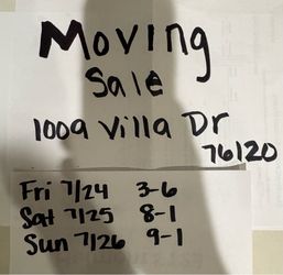 Moving sale