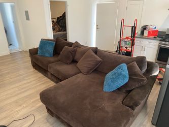 Brown Microfiber Sectional Sofa