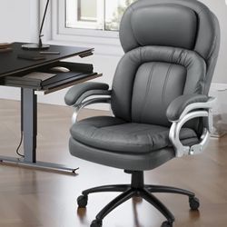 Big And Tall Office Chair, Back Vibration Massage Office Chair With 6 Vibration Points & Heat For Heavy People 500Lbs, Wide Seat Comfortable Executive