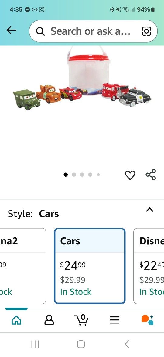 Cars Toys 5 Pc Set