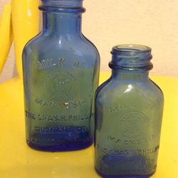 Set of Two, Vintage Milk of Magnesia Bottles