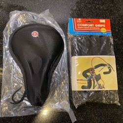 Schwinn Soft Gel Seat Cover & Dorcy Comfort Grips for Bicycles & Exercise Bikes