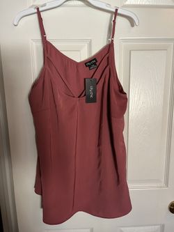 City Chic  Woven Strapoy Cami In Deep Grava Size 16