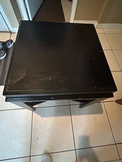 Black Wood End Table with Drawer