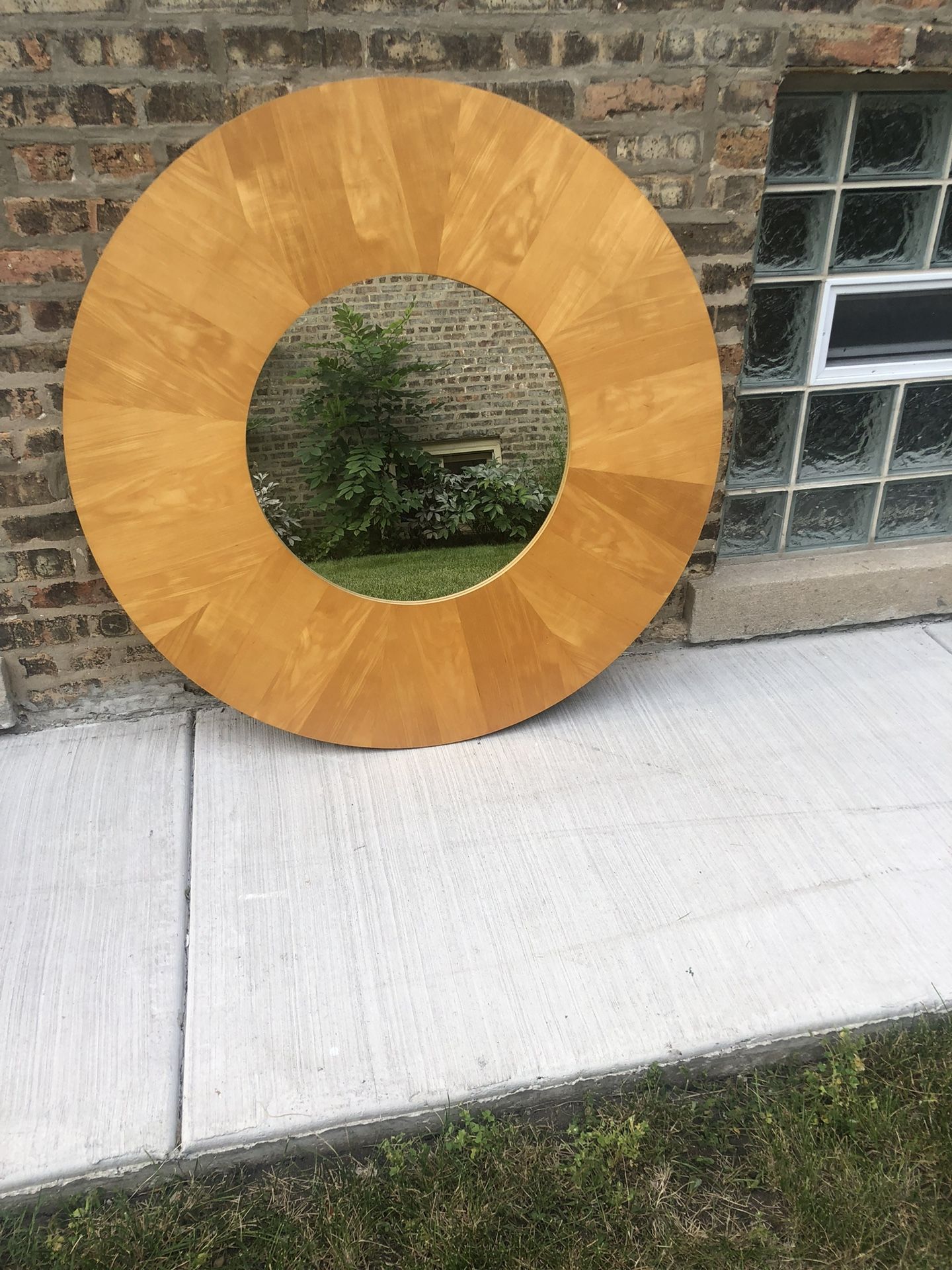 Circular wooden mirror Home decor