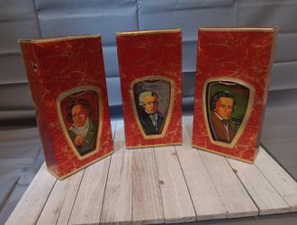 Vintage Lot 3 Assorted Jim Beam Beams Choice Decanters From Mozart, Chopin, Beethoven