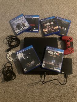 Sony PlayStation 4 Slim w/ 5TB External Hard drive & 6 Games Resident Evil, God of War