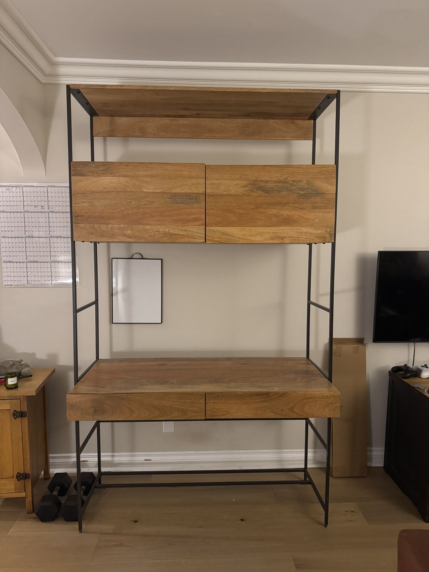 Rustic Industrial West Elm Modular Wall Desk (49")