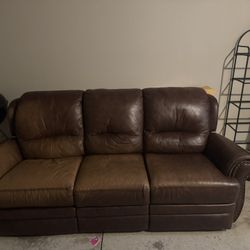 Brown leather sofa Recliner 