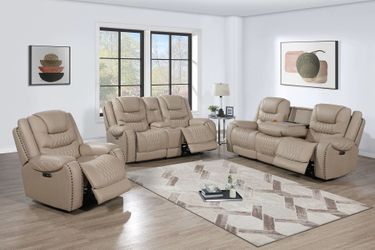Sofa and Loveseat Power Recliners Toffee Top Grain Leather Match, New Especial price 