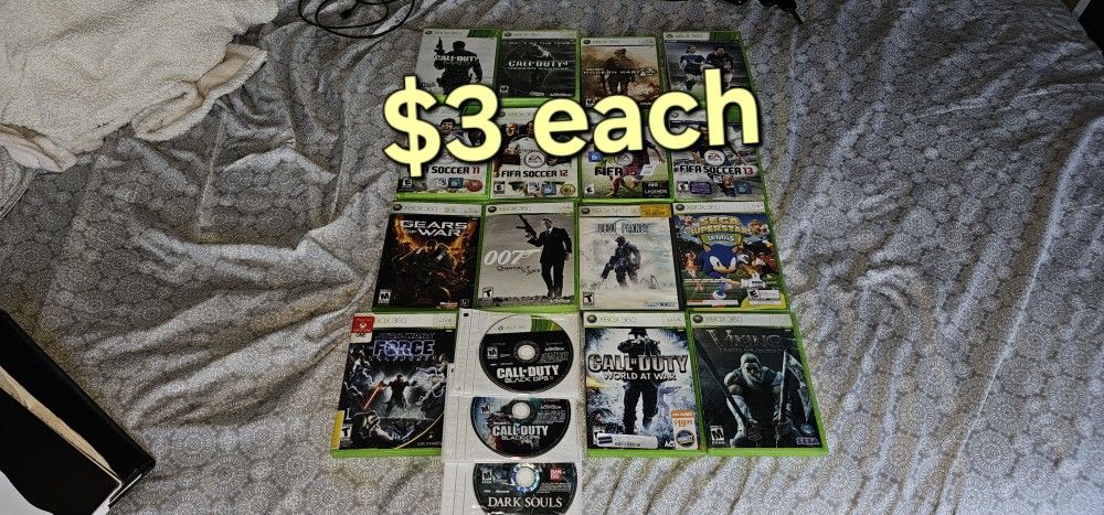 Xbox 360 Games $3 Each