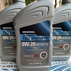 Genuine OEM Honda Synthetic 0W20 Oil