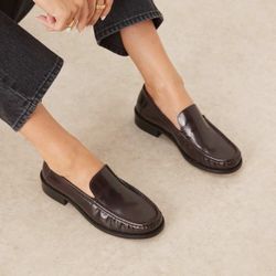 ASOS DESIGN Marcel premium clean loafers in burgundy leather