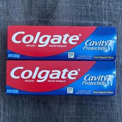 New Set of 2 Colgate Cavity Protection Travel Size Toothpaste Tubes