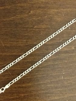 Sterling silver figaro link necklace