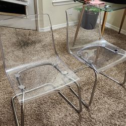 Ikea Tobias Clear chair pair
