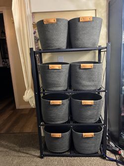 Storage Shelve with 8 Matching baskets