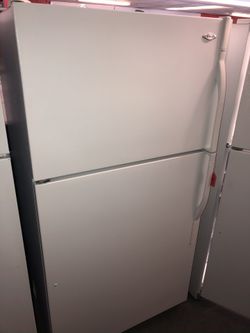 Used Maytag top and bottom fridge. 1 year warranty