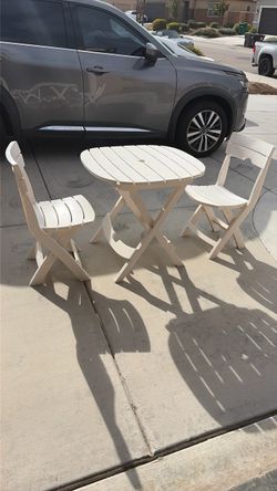 White Folding Table and Chair Set