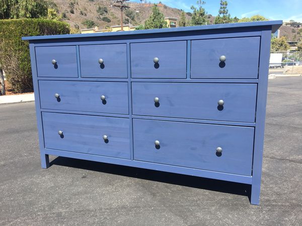 Blue Ikea Hemnes 8 Drawer Dresser Chest Of Drawers For Sale In