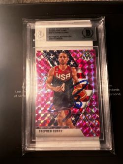 Stephen Curry 2019-20 Panini Mosaic Pink Camo Auto BGS team USA