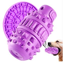 Dog Chew Toys with Pet Snack Pad Purple Color Teeth Cleaning Slow Feeder Pads