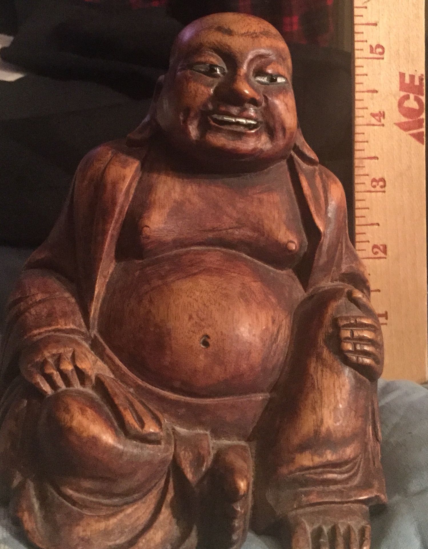 Wooden hand carved Buddha