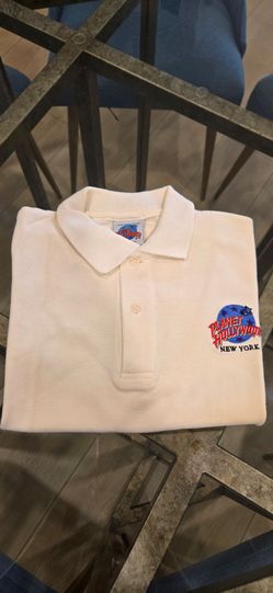 Brand New Planet Hollywood New York White Polo Shirt Size M