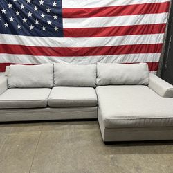 Free Delivery - Modern Light Grey BIG 2 Piece Sectional Couch 