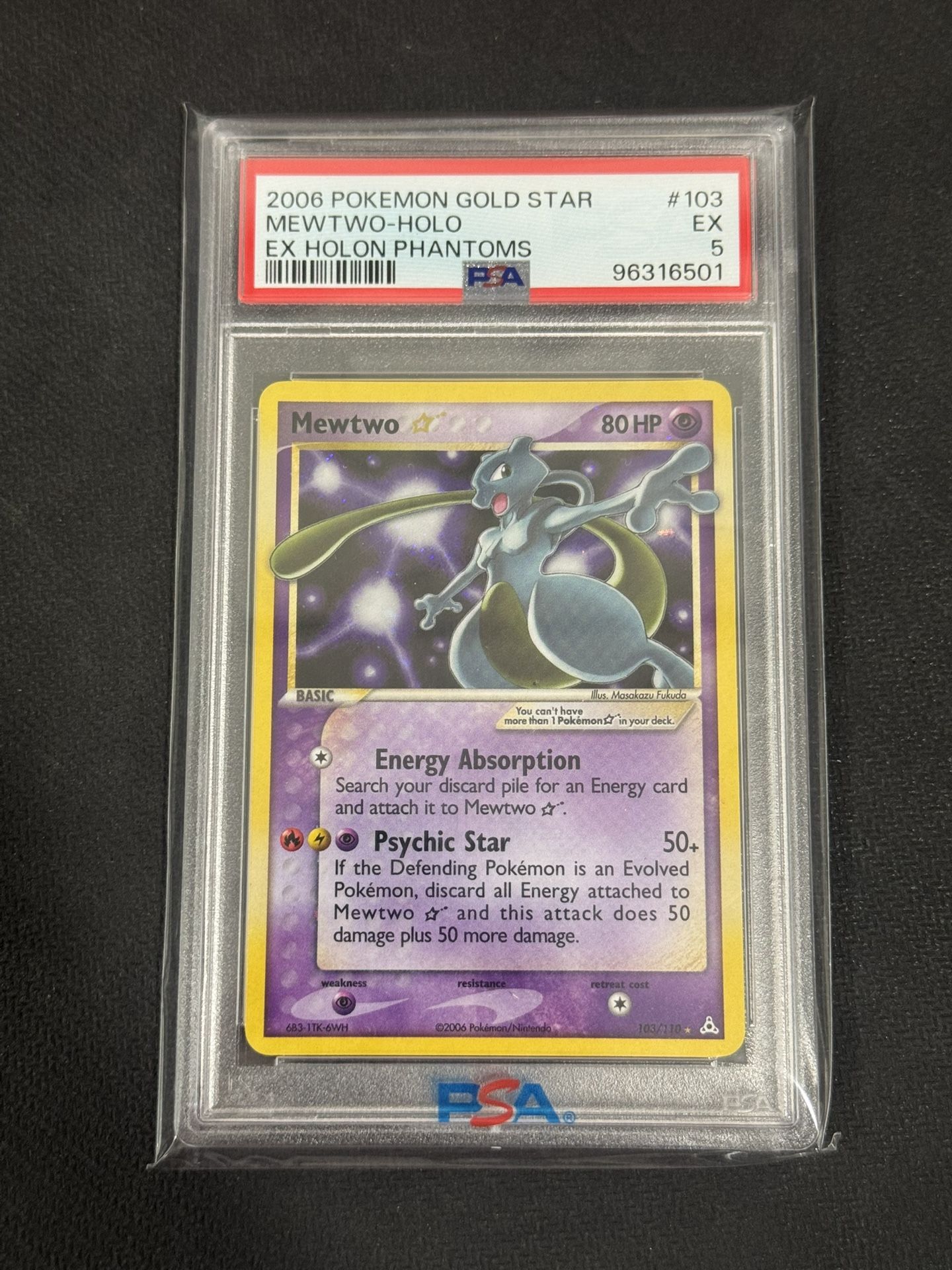 Pokemon Gold Star Mewtwo PSA 5