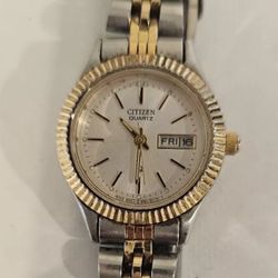 🪩🌕Vintage CITIZEN Presidential DateJust Fluted Jubilee Women's Watch 1990s🌕🪩
