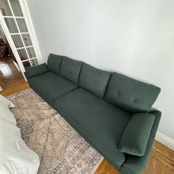 Green Sofa with Ottoman 