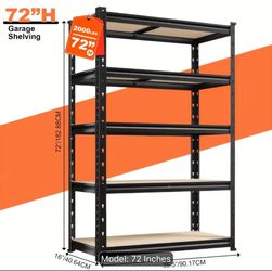 72 H Heavy Duty Metal Shelves