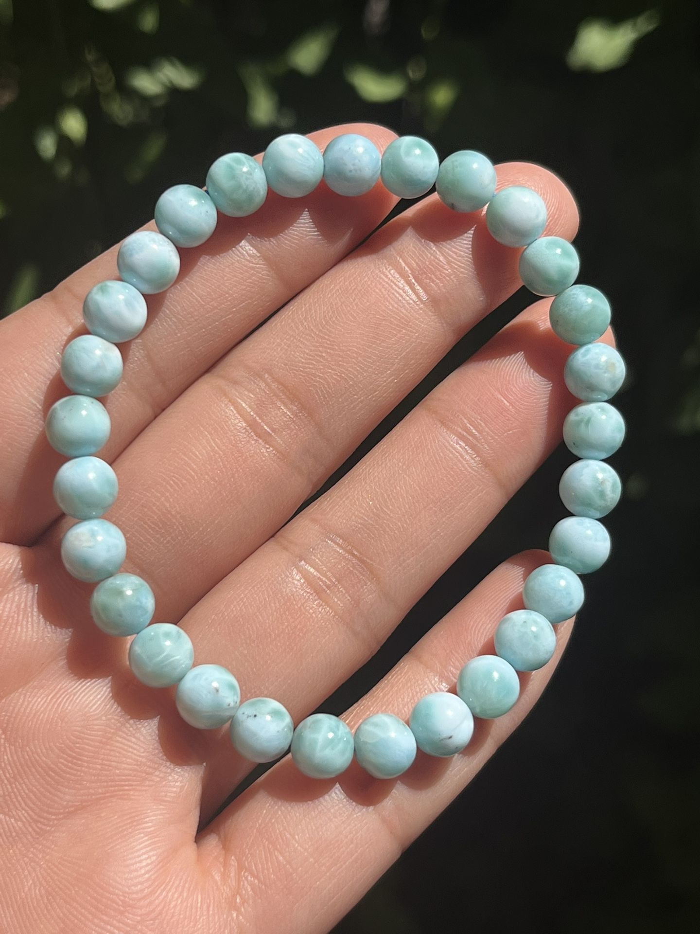6.5mm Stretchable Larimar Bracelet