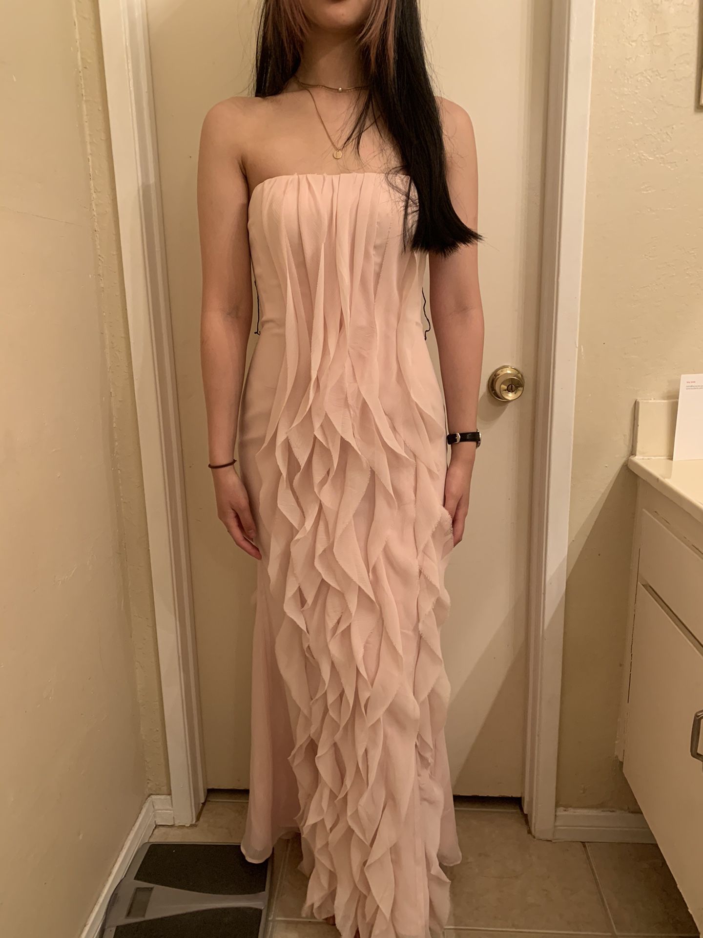 Vera Wang: Pink Long Dress