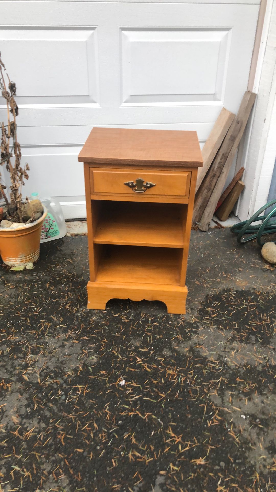 Mid century nightstand USA End table Solid wood