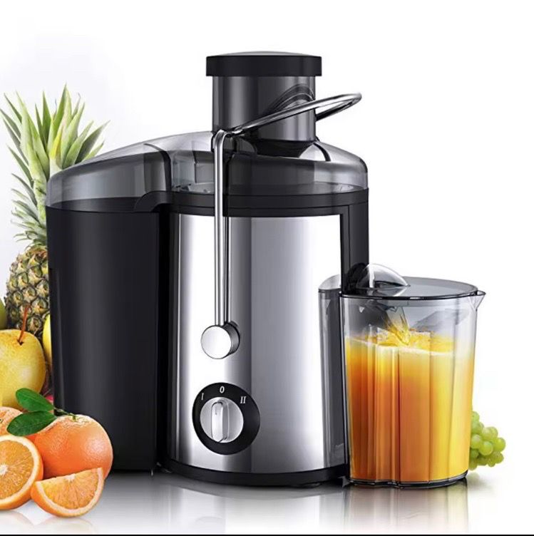 Exprimidor de frutas centrífugo de acero inoxidable, gran potencia, fácil de limpiar, Motor de 800W, boca grande, grande para frutas y verduras