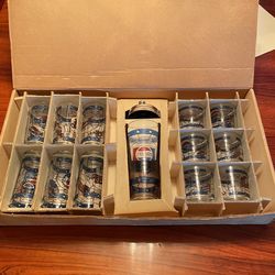 Vintage Mid-Century Pepsi-Cola Glasses and Decanter