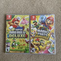 Brand NEW Sealed Nintendo Switch Games Mario Bros U Deluxe/Mario Party Jamboree